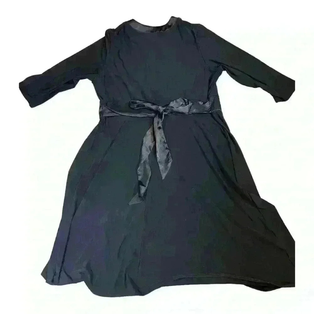 Women black Jessica Howard Dress V neck size 24 Black dress spandex - Picture 5 of 7